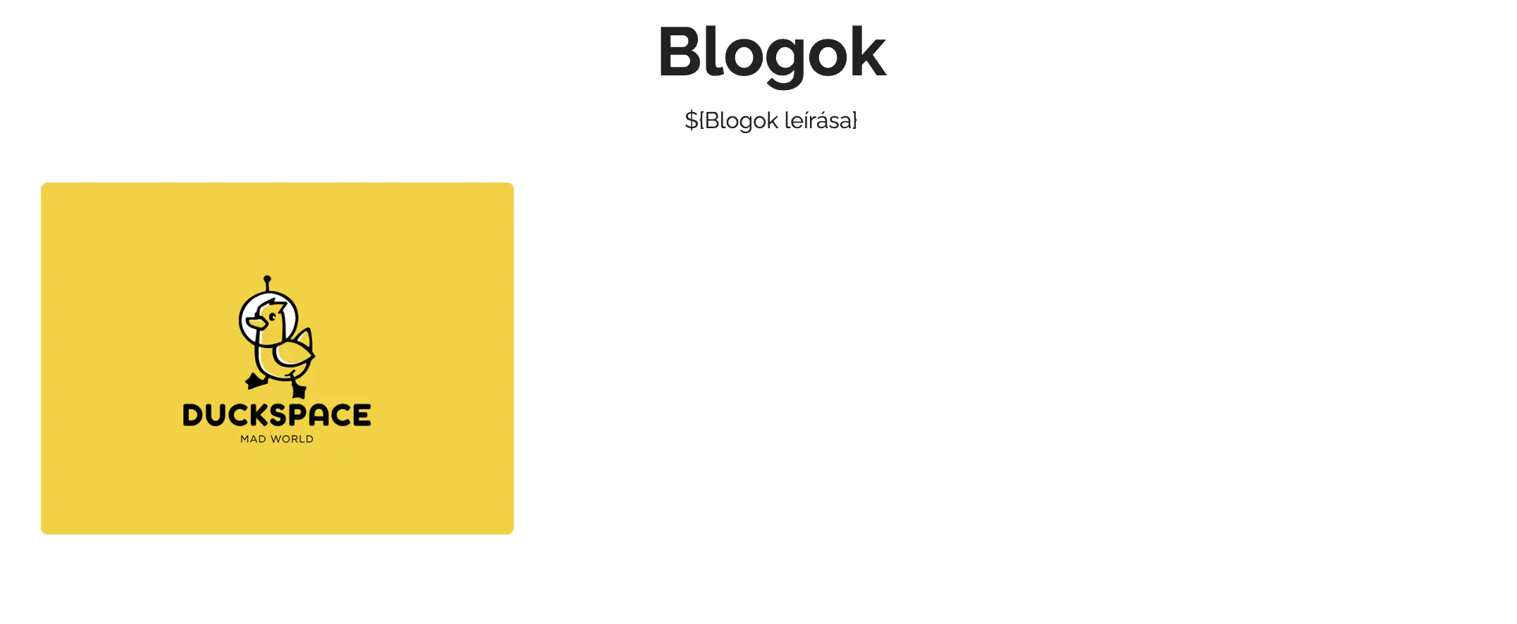 A blogok szekció wireframe-je kártya formátumú bejegyzésekkel